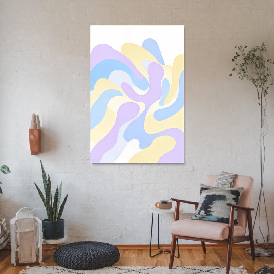 Soft Pastel Waves Canvas Art Print Art Wall Art