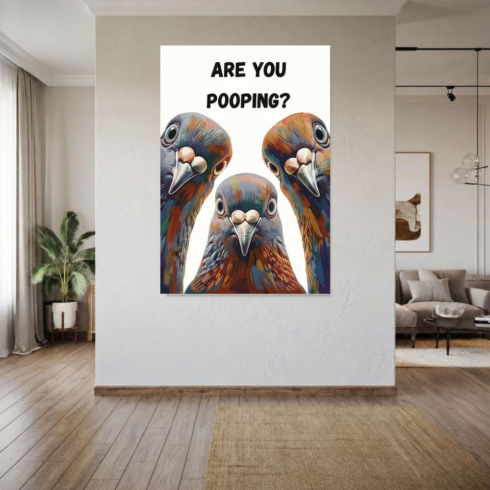 Vibrant Bird Trio Canvas Art Print Art Wall Art Wooden Frame – Whimsical Pop Art for Living Room, Bedroom, Office Décor – Unique Abstract Home Decor Statement Piece Modern Artwork Modern Abstract Home Decor Framed Canvas Painting Ready to Hang Artwork