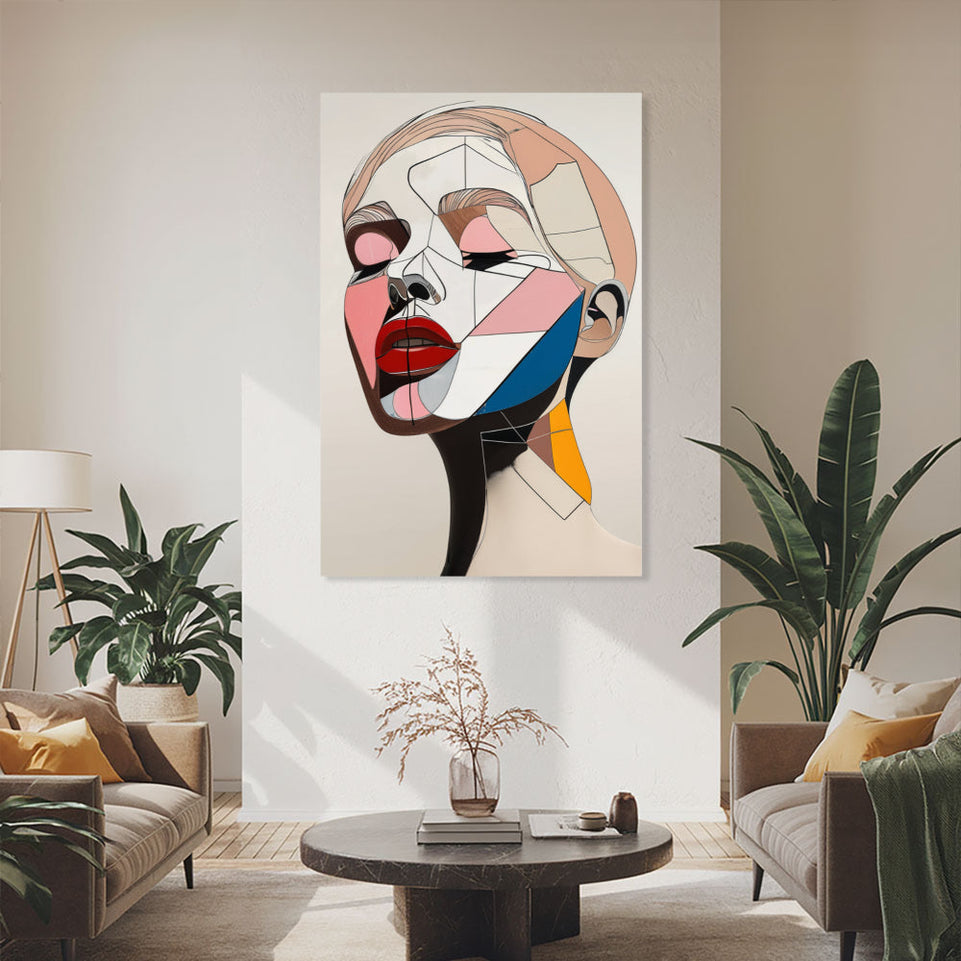 Modern Abstract Face Art  Contemporary Wall Decor June Wall Art