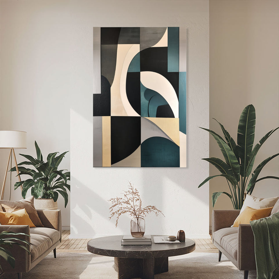Modern Abstract Geometric Canvas Art I Home Decor Wall Art June Wall Art