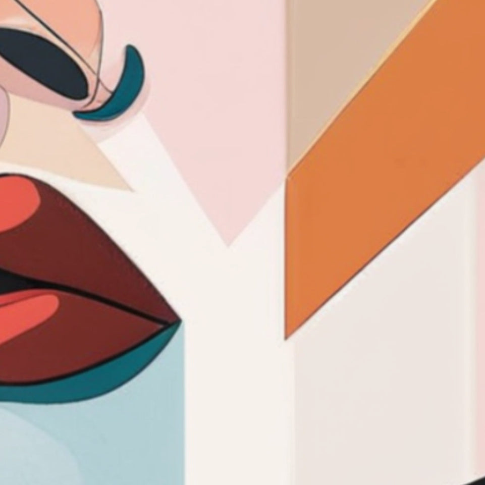 Modern Abstract Face Art Canvas Wall Decor June Wall Art
