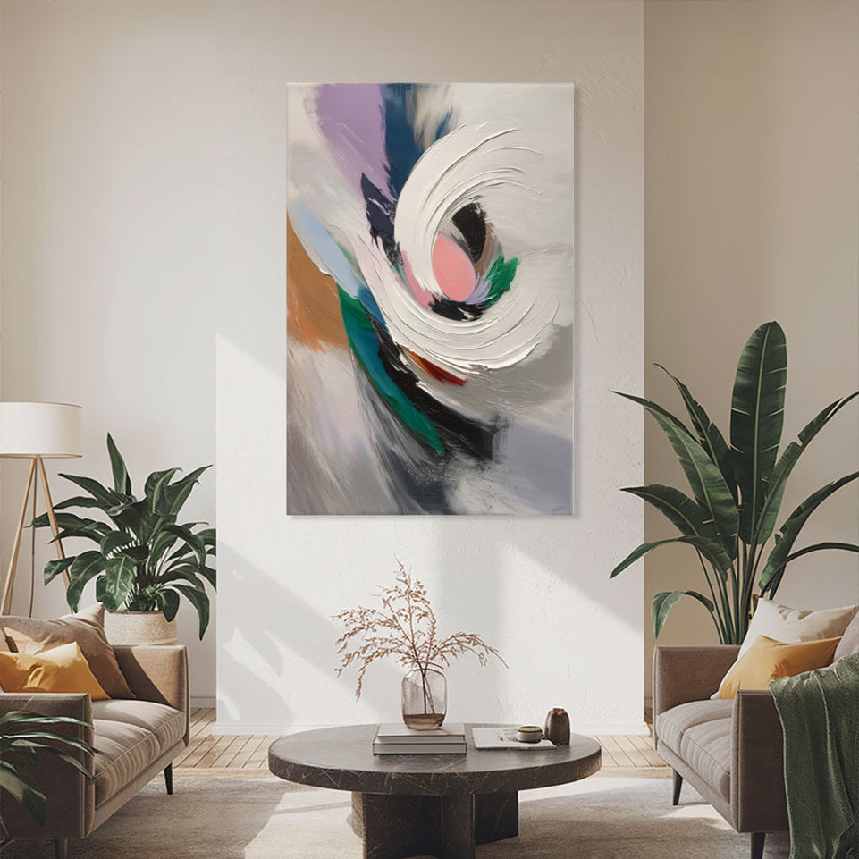 Whirlwind of Colors Abstract Canvas Art June Wall Art