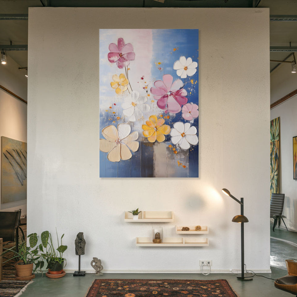 Spring Blossoms Hand-Painted Canvas Art Modern Abstract Wall Decor June Wall Art