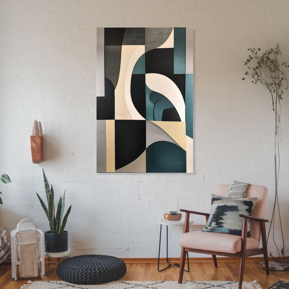 Modern Abstract Geometric Canvas Art I Home Decor Wall Art June Wall Art
