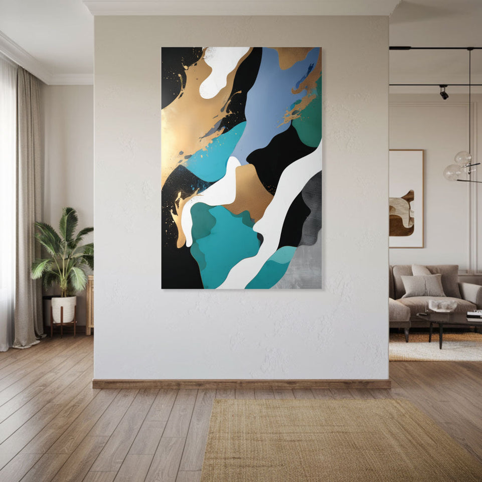 Golden Abstract Dreamscape Canvas Art June Wall Art