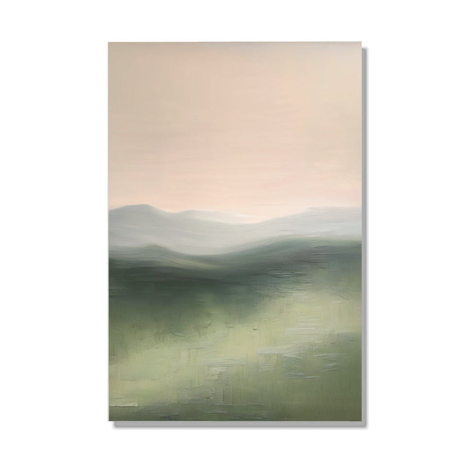 Misty Mountains Abstract Landscape Art June Wall Art