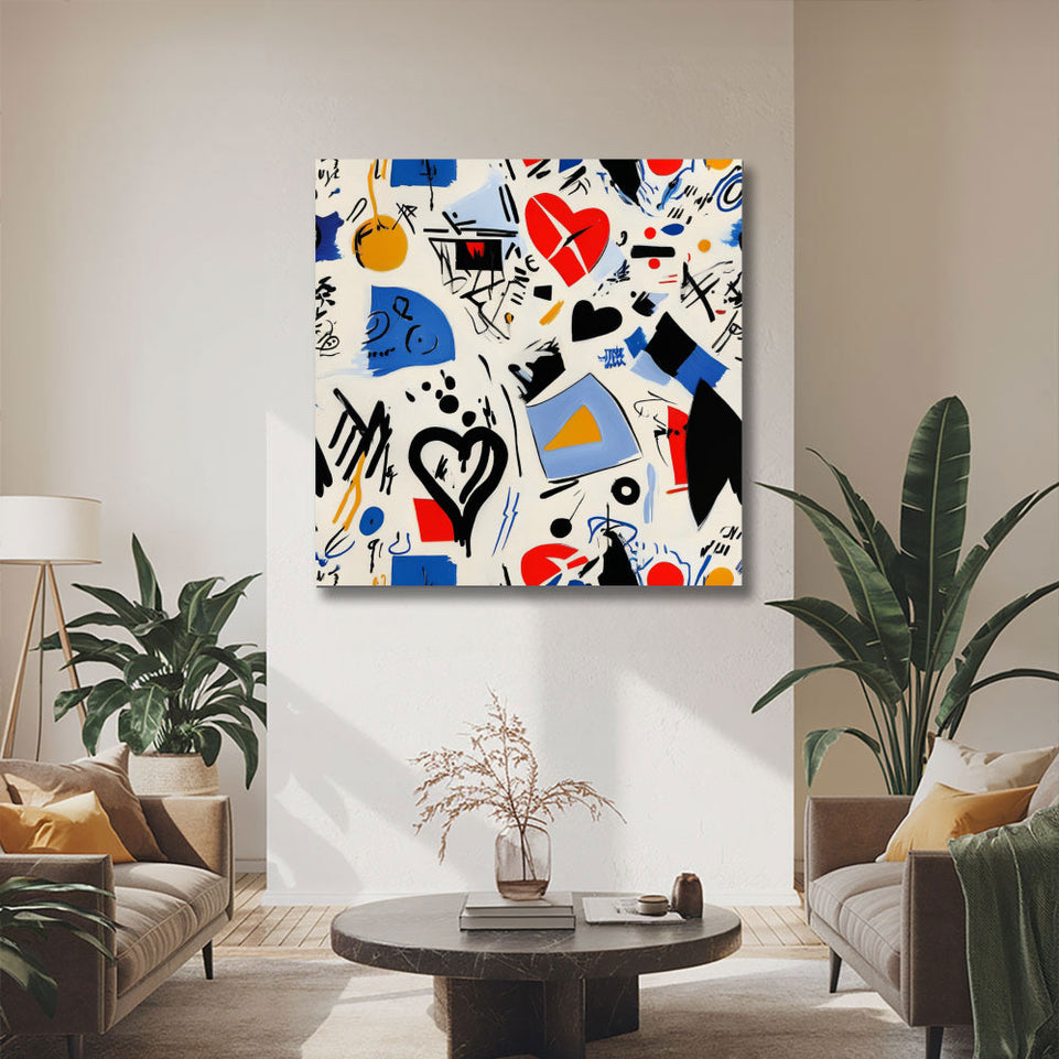 Abstract Love Symphony  Canvas Art for Home Decor, Office, and Living Space June Wall Art