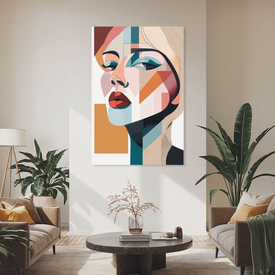 Modern Abstract Face Art Canvas Wall Decor June Wall Art