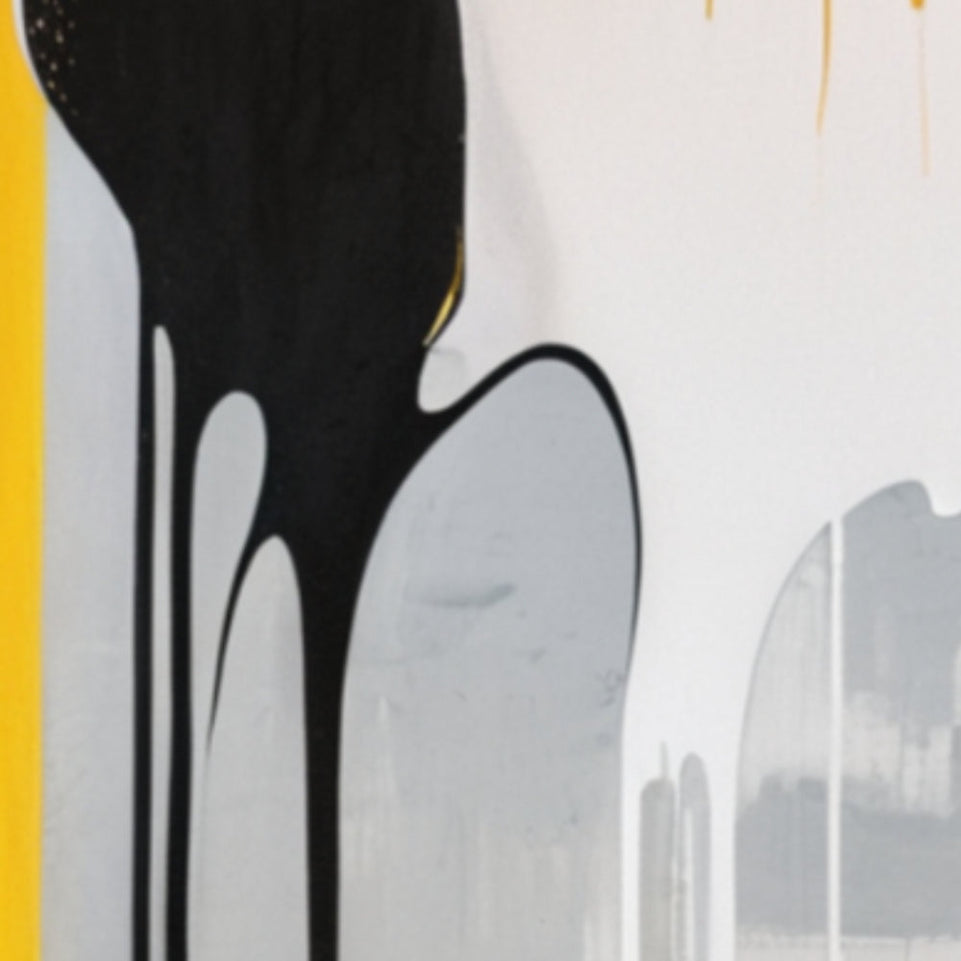Abstract Melody in Black and Yellow I Vibrant Modern Art for Home Decor June Wall Art