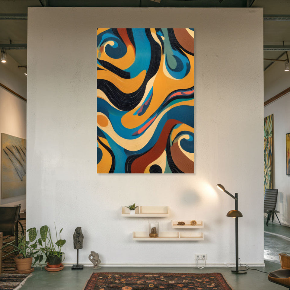 Swirling Depths Abstract Canvas Art Home Decor Wall Art June Wall Art