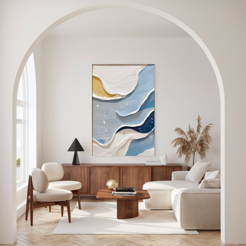 Serenity by the Sea  Abstract Coastal Landscape Art June Wall Art