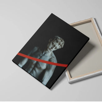Atlas - Modern Minimalist Roman Statue Wall Art with Color Accent - Canvas Print June Wall Art