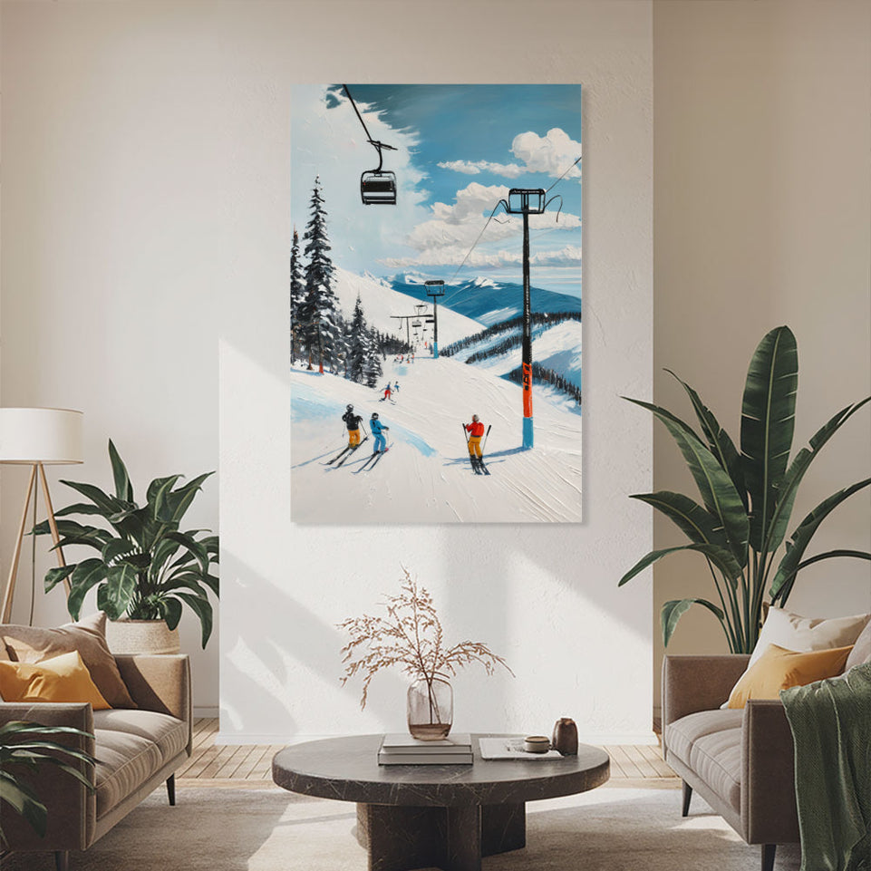 Winter Ski Slope Adventure  Perfect for Home Decor and Gift Ideas June Wall Art