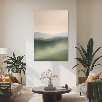 Misty Mountains Abstract Landscape Art June Wall Art