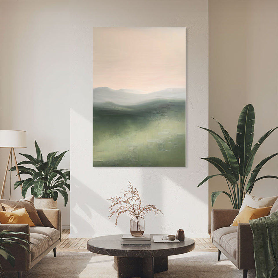 Misty Mountains Abstract Landscape Art June Wall Art