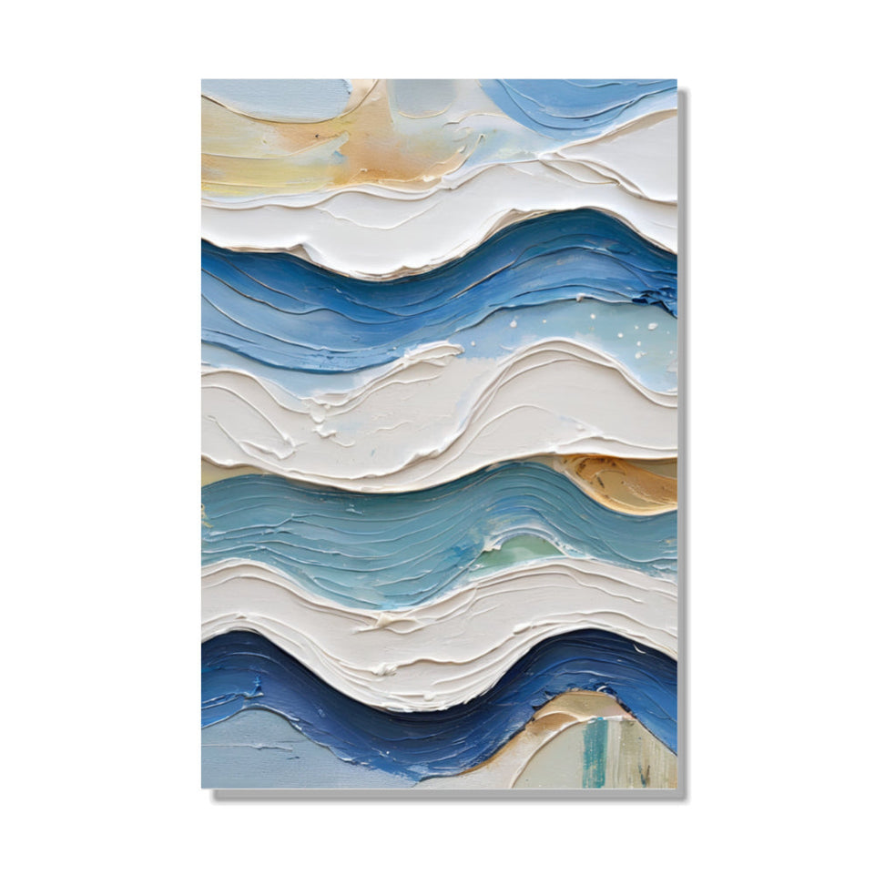 Serenity Waves Abstract Canvas Art June Wall Art