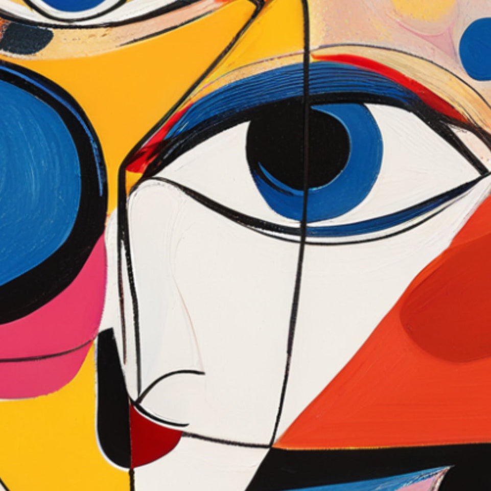 Abstract Face in Colors  Canvas Art June Wall Art