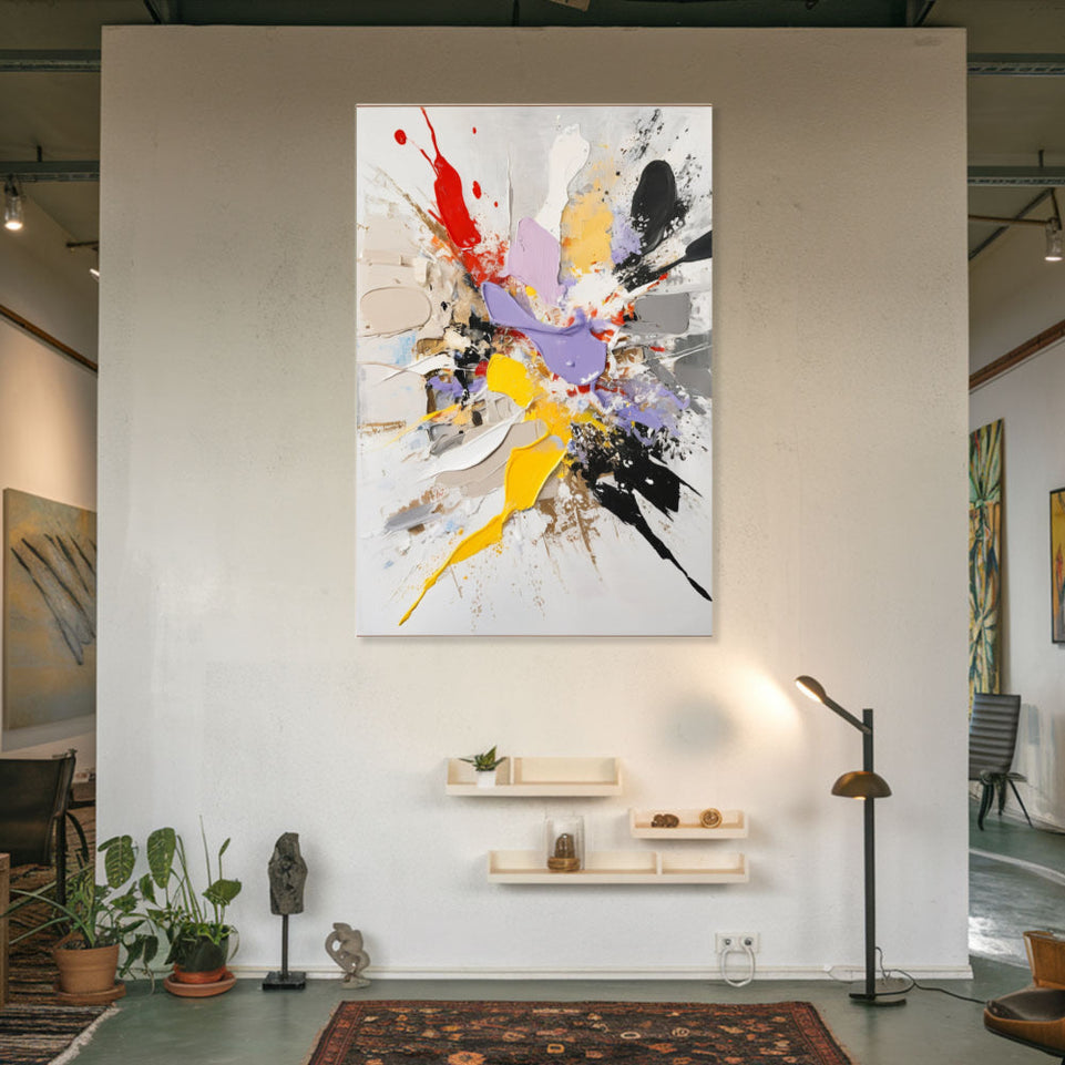 Abstract Expressionist Burst of Colors I Vibrant Modern Art June Wall Art
