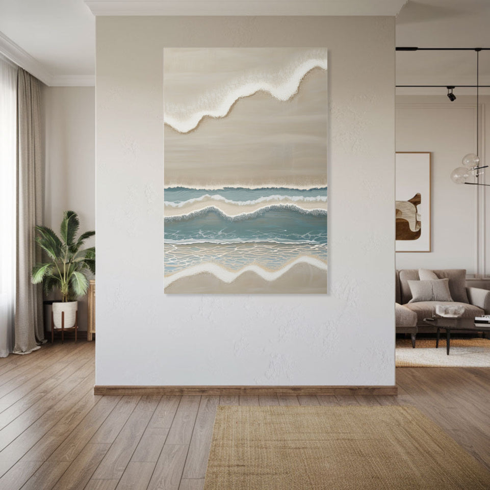 Beach Serenity  Modern Abstract Ocean Wall Art June Wall Art