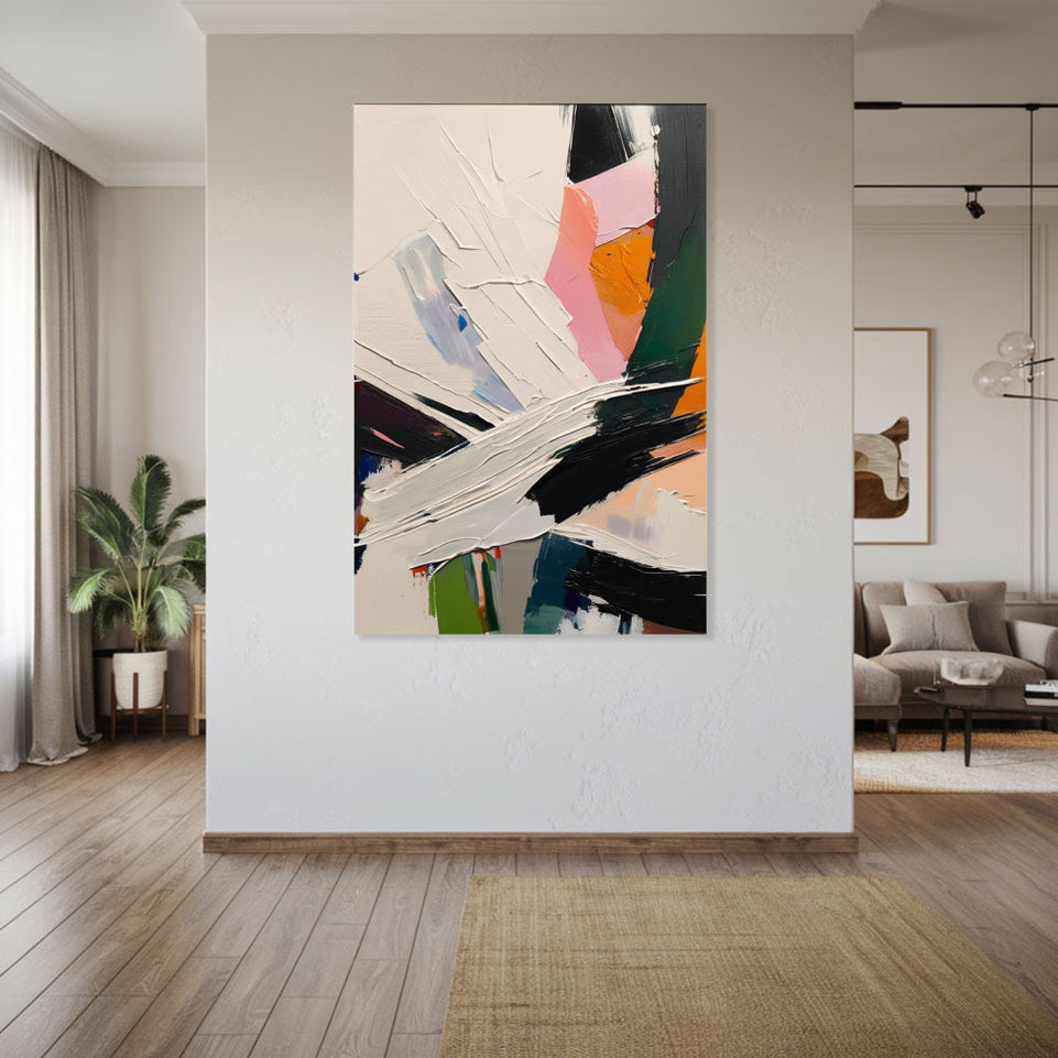 Abstract Symphony of Colors I Hand-Painted Canvas Art June Wall Art