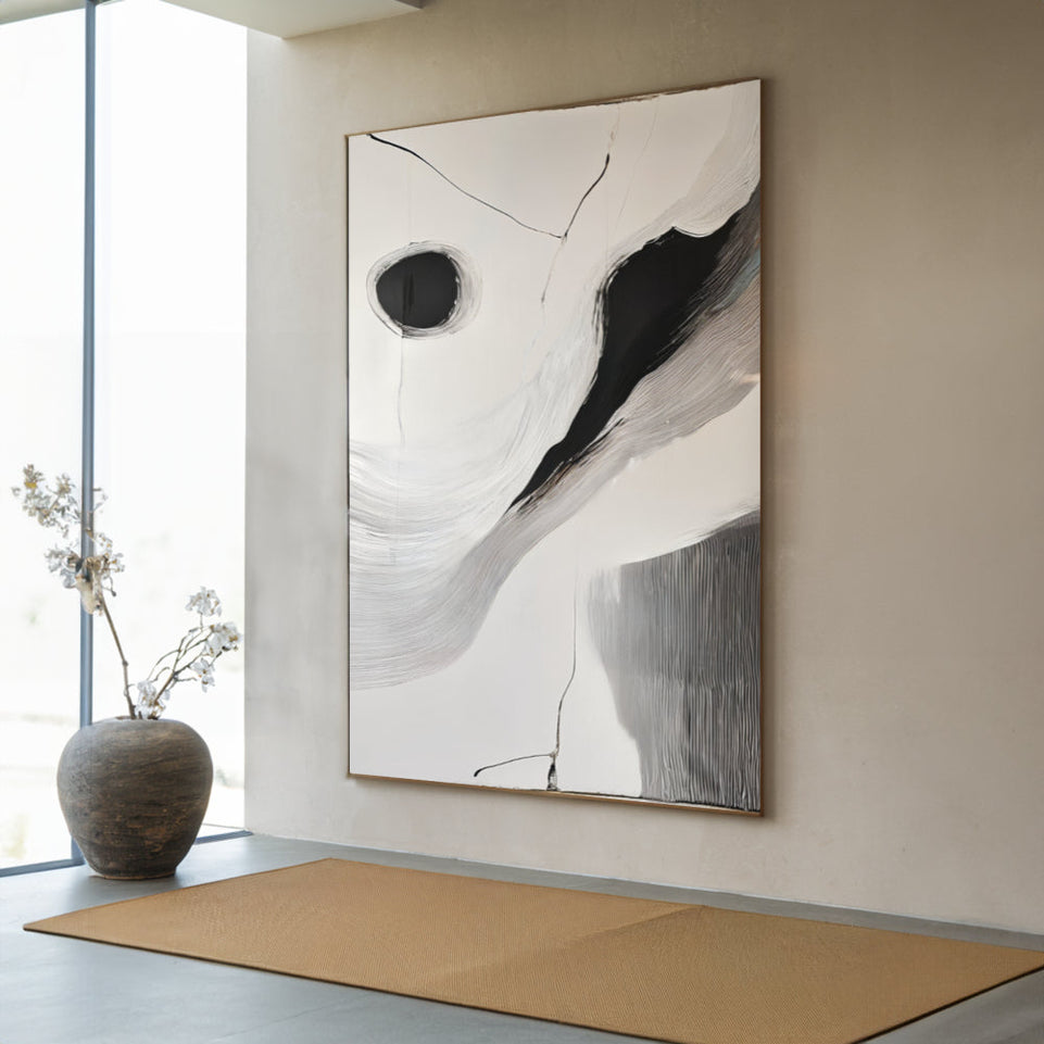 Abstract Monochrome Canvas Art I 24x36 Inches June Wall Art