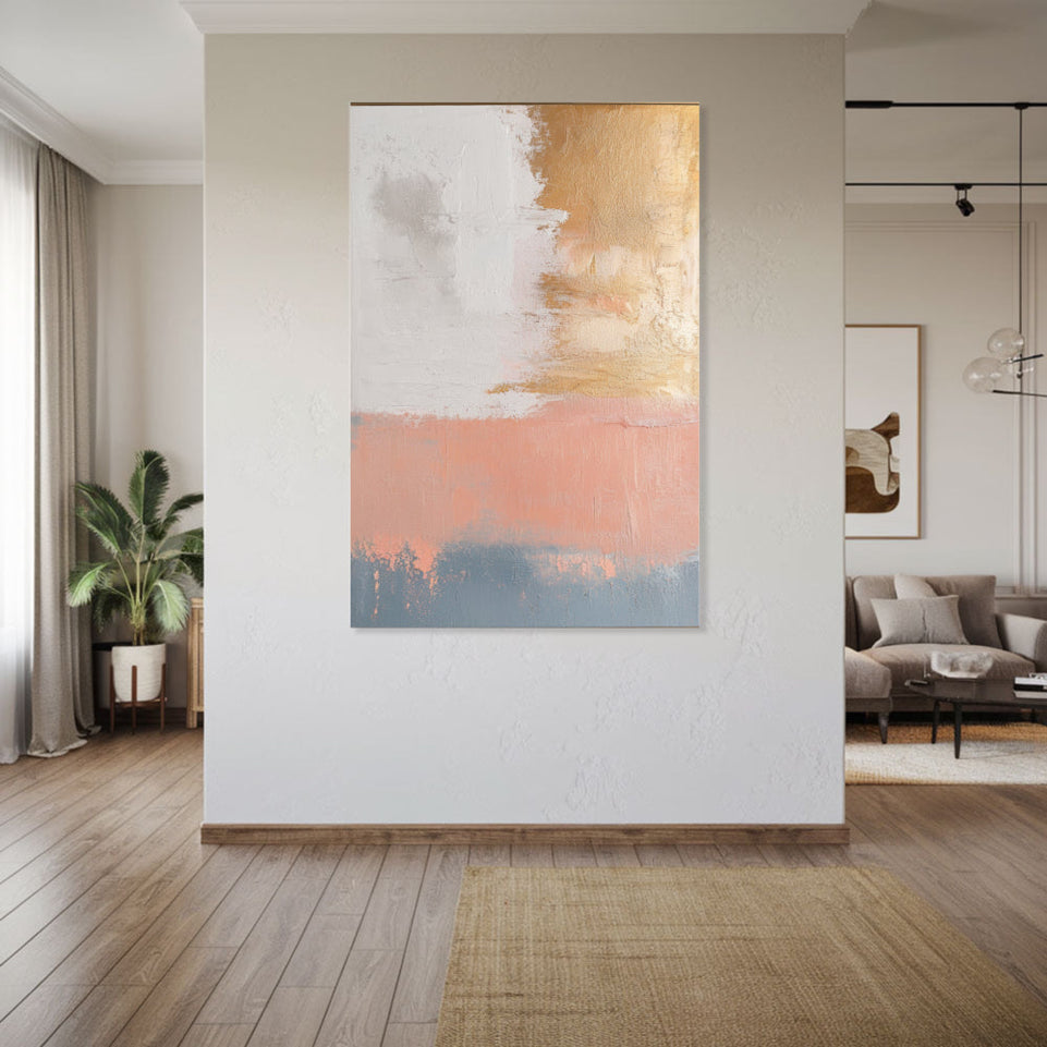 Golden Sunset Abstract Art Canvas Wall Decor June Wall Art