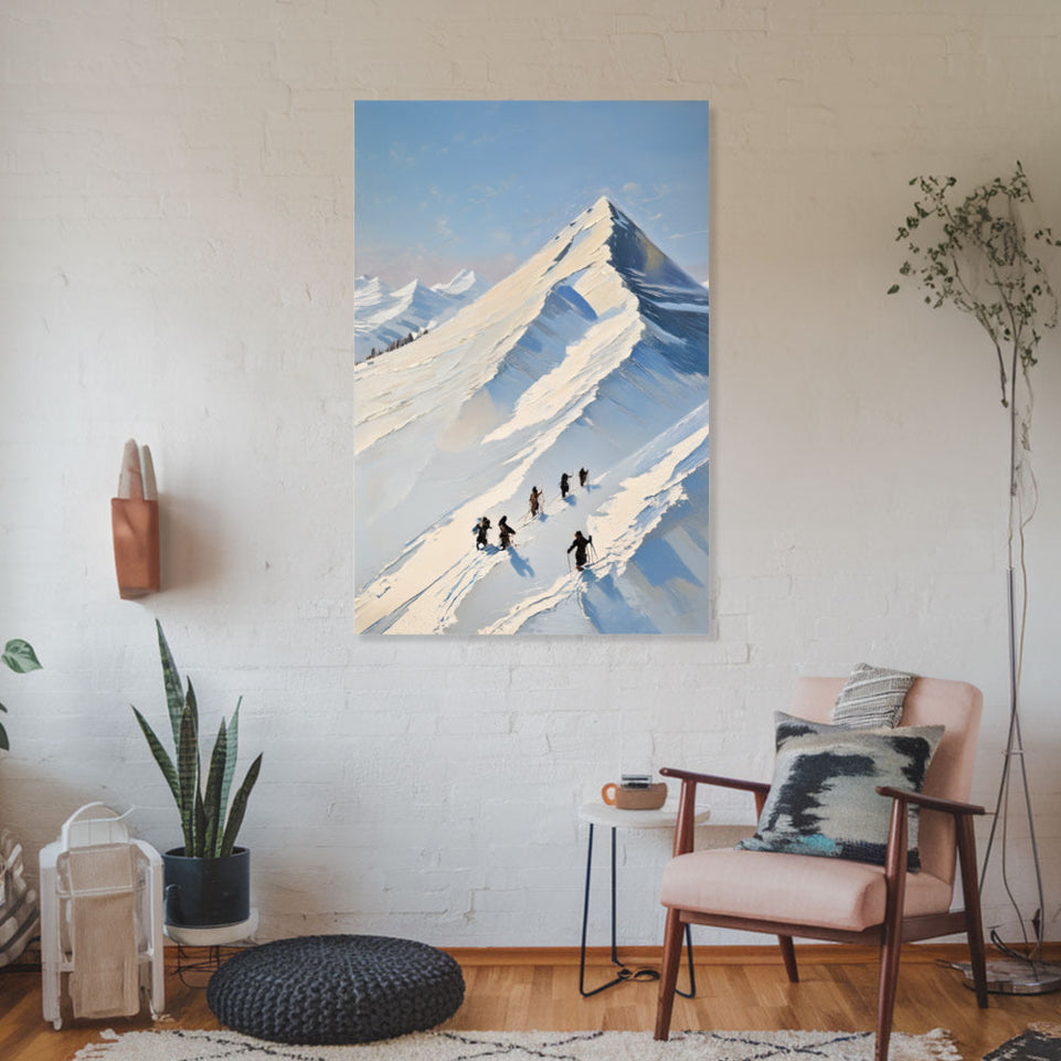 Snowy Mountain Adventure  Perfect for Home Decor and Gifts  High-Quality Art Print June Wall Art