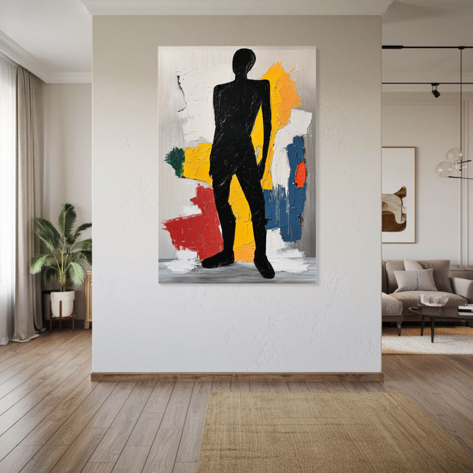 Silhouette of a Dream  Abstract Figure Art  Canvas Wall Art  Home Decor  Modern Art  Hand-Painted Oil Painting June Wall Art