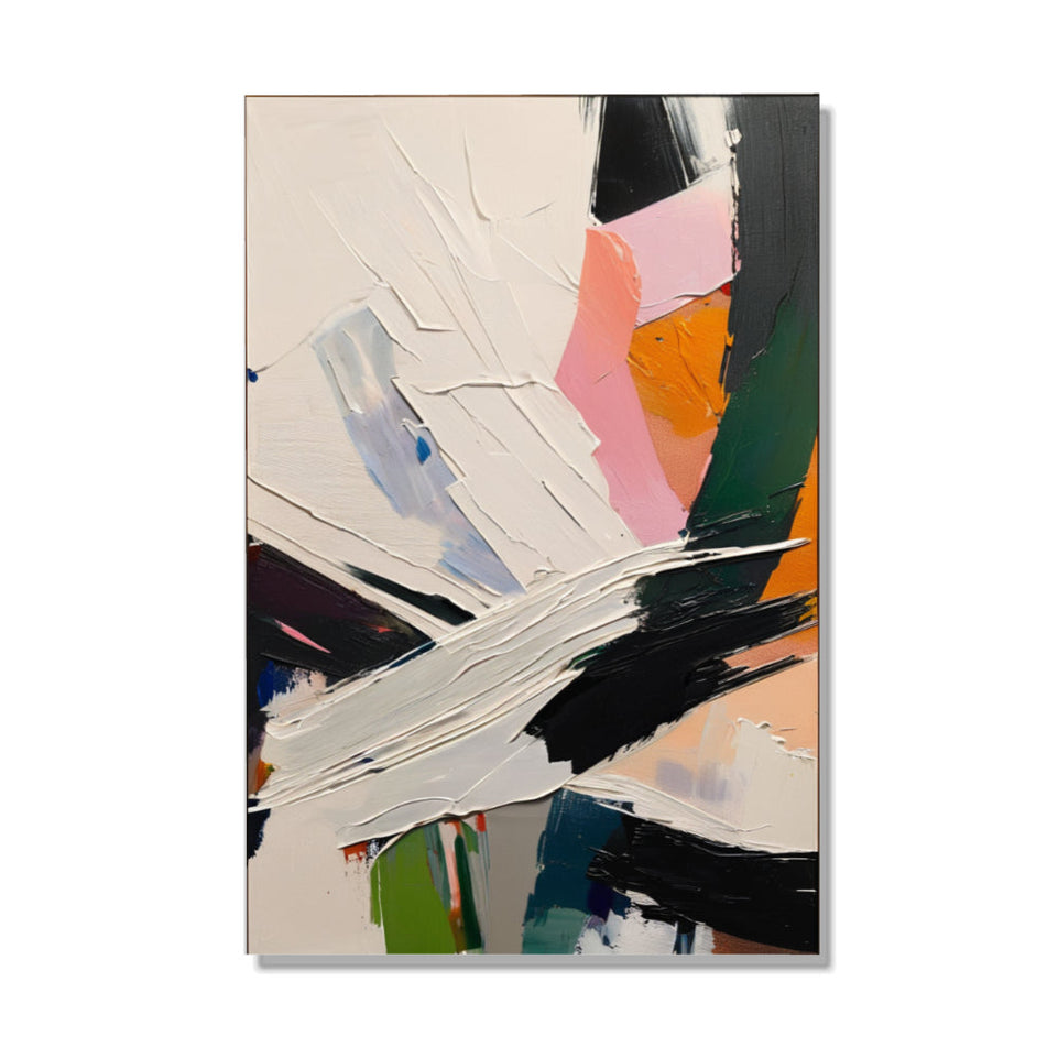 Abstract Symphony of Colors I Hand-Painted Canvas Art June Wall Art