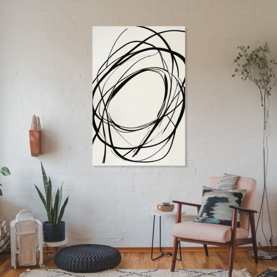 Abstract Swirls in Monochrome I Wall Art June Wall Art