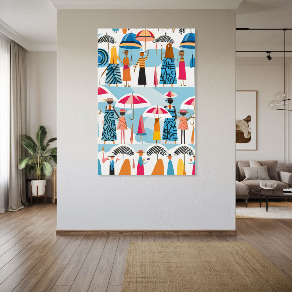 Rainy Day Parade  Modern Art for Home Decor, Wall Art, Nursery Decor, Kids Room, Playroom Decor June Wall Art