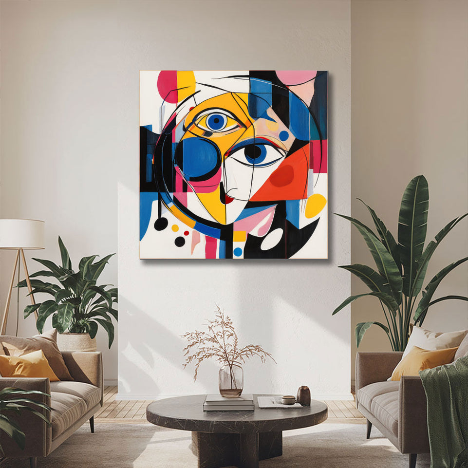 Abstract Face in Colors  Canvas Art June Wall Art