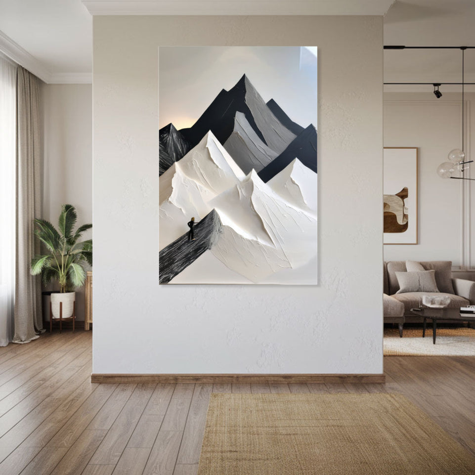 Alpine Ascent  Modern Abstract Mountain Art for Home Decor June Wall Art