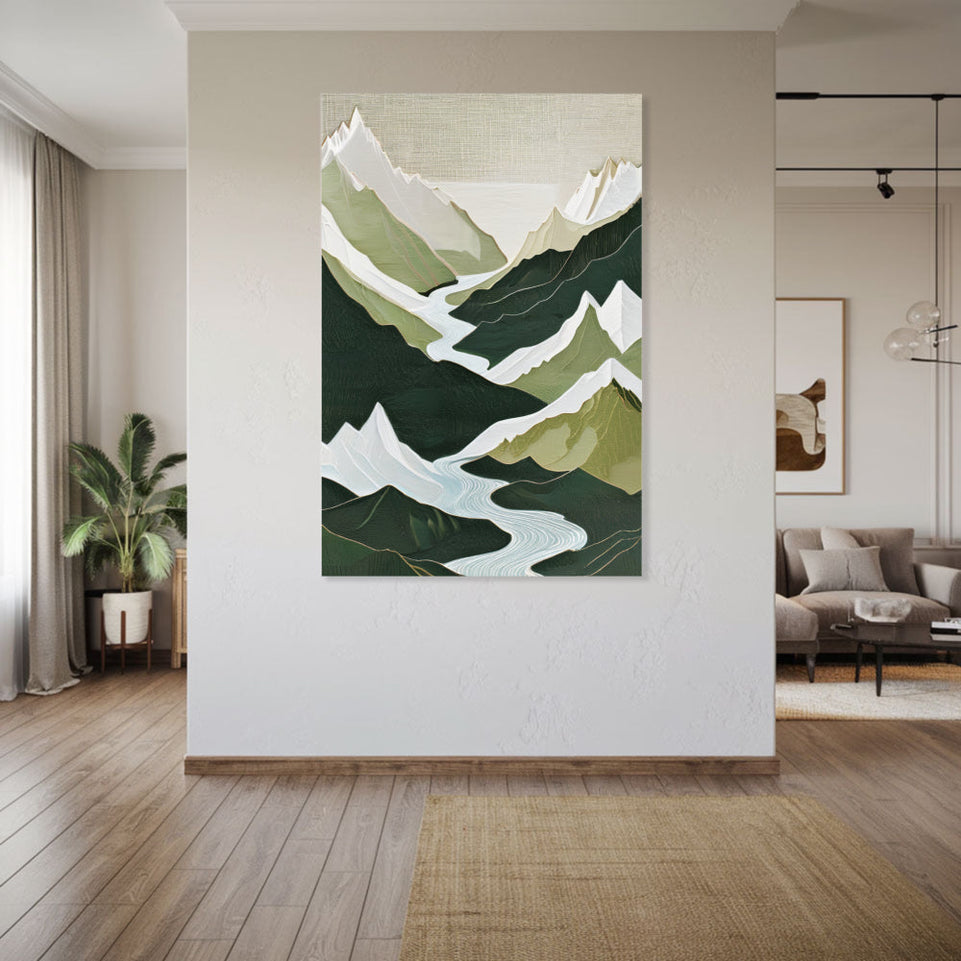 Mountain Majesty  Modern Abstract Landscape Art  Perfect for Home Decor and Wall Art  High-Quality Giclee Print  Ready to Frame June Wall Art
