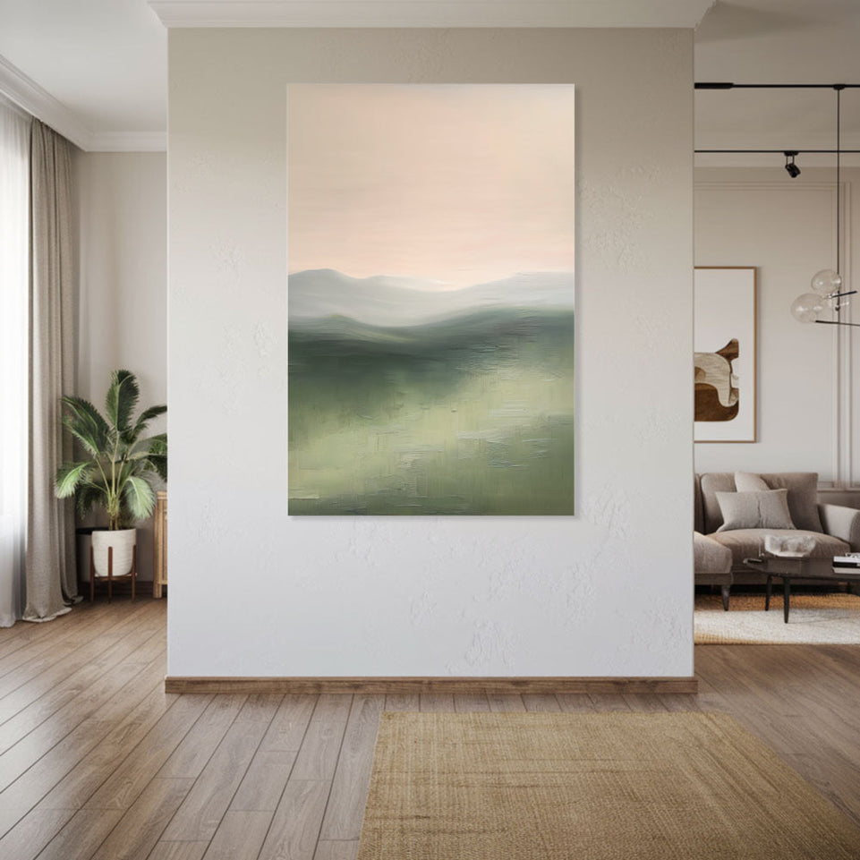 Misty Mountains Abstract Landscape Art June Wall Art