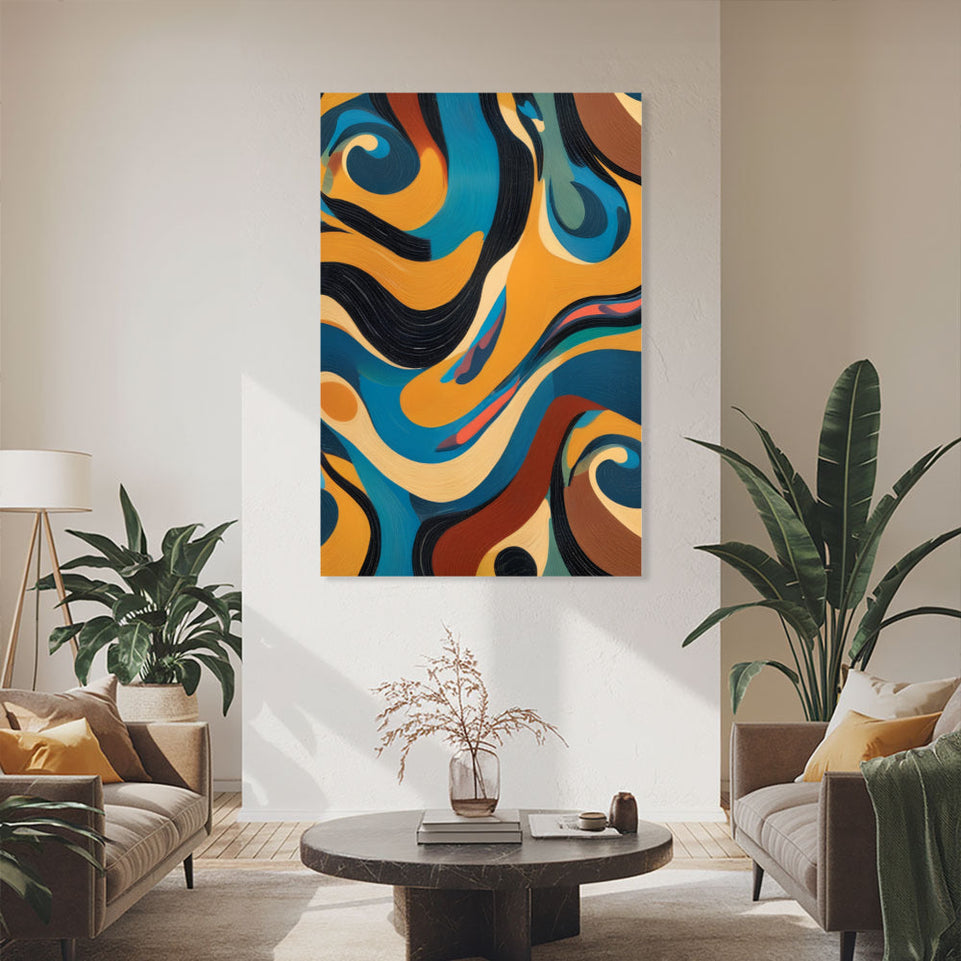 Swirling Depths Abstract Canvas Art Home Decor Wall Art June Wall Art