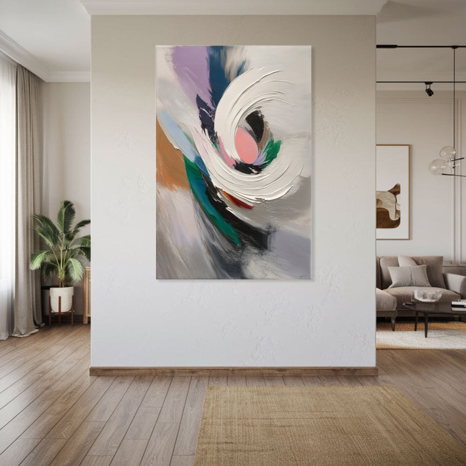 Whirlwind of Colors Abstract Canvas Art June Wall Art