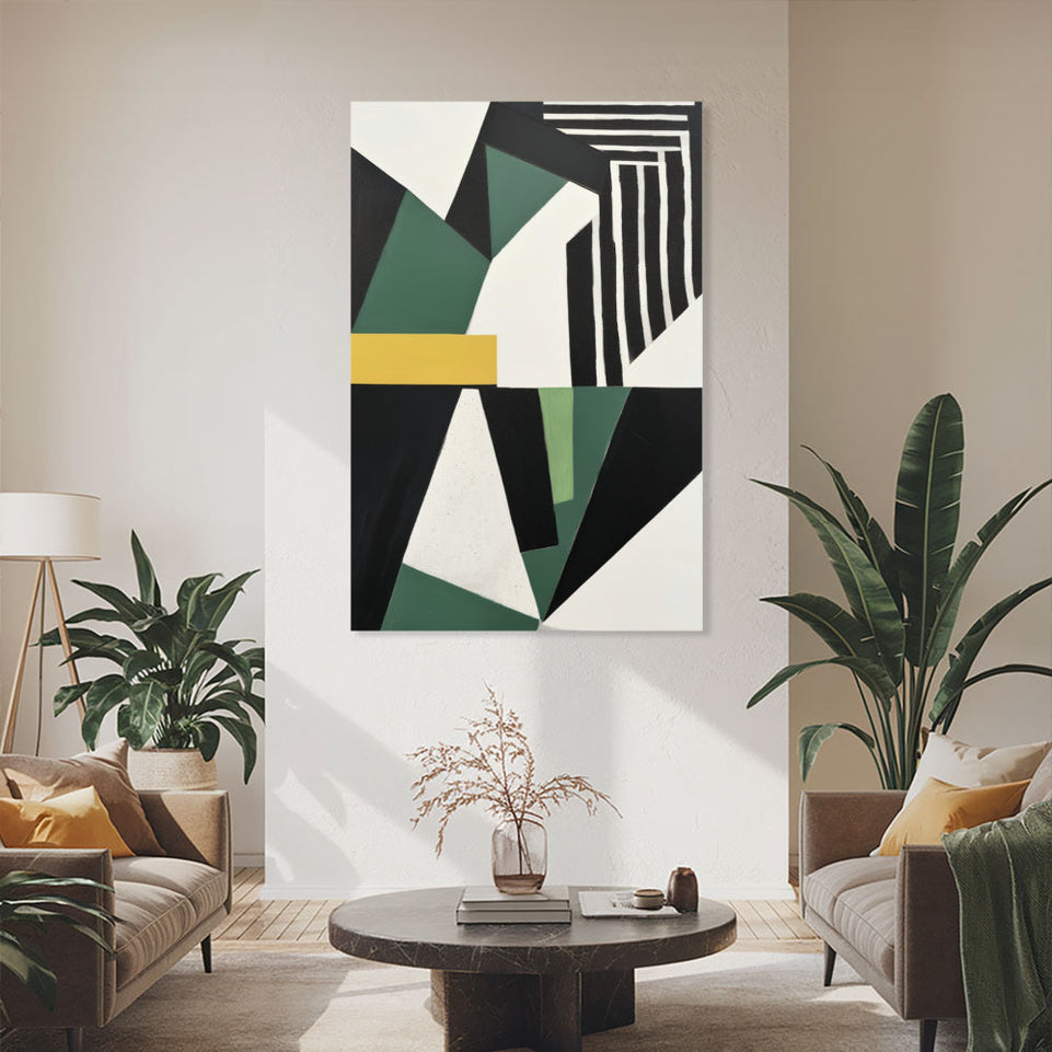 Modern Geometric Abstract Art  Canvas Wall Decor June Wall Art