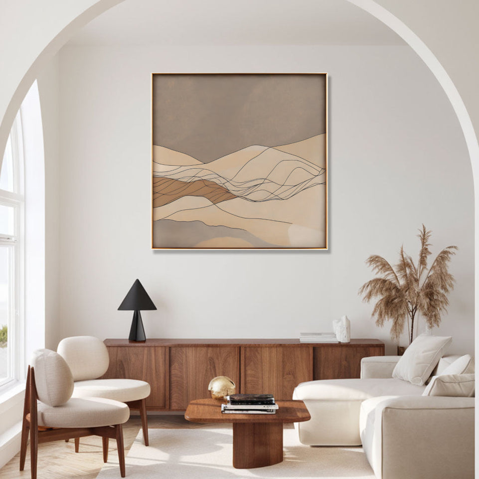 Desert Dunes Abstract Canvas Art for Living Room Decor June Wall Art