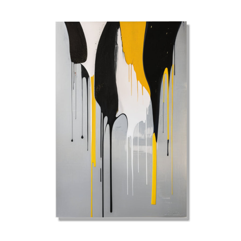 Abstract Melody in Black and Yellow I Vibrant Modern Art for Home Decor June Wall Art