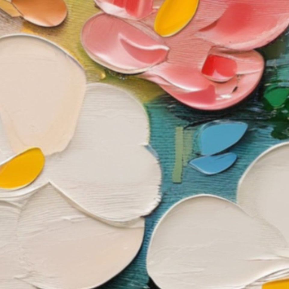 Spring Blossoms Hand-Painted Canvas Art Modern Abstract Floral Wall Decor June Wall Art