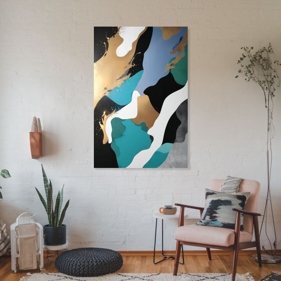 Golden Abstract Dreamscape Canvas Art June Wall Art