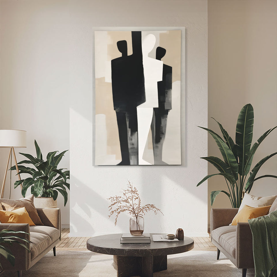 Silhouettes in Harmony  Modern Abstract Art for Home Decor June Wall Art