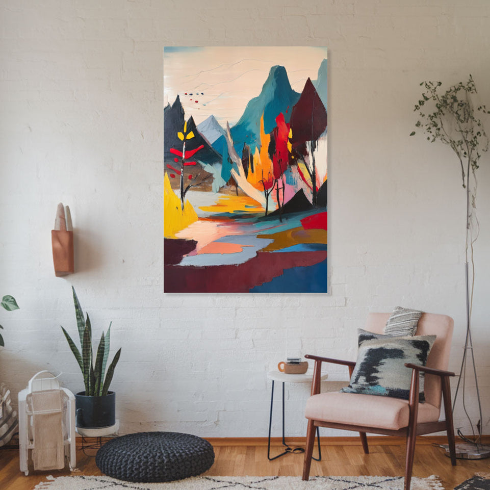 Autumn Reflections in the Mountains  Landscape Art for Home Decor June Wall Art