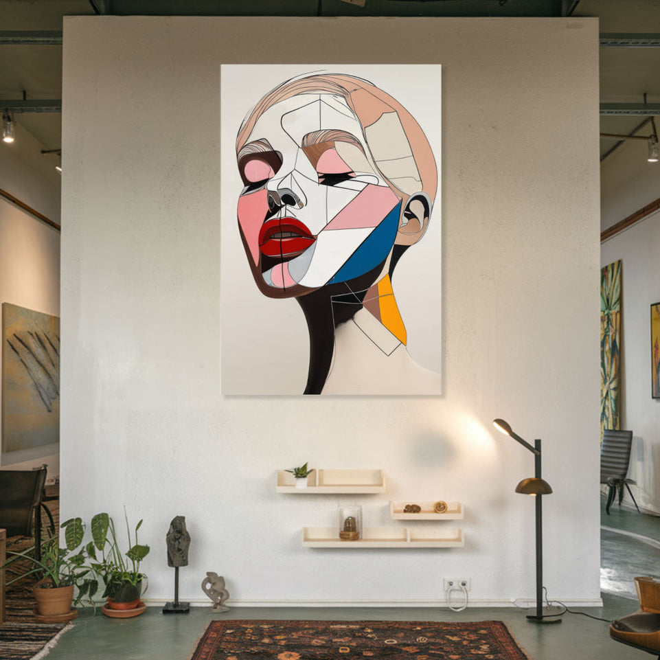 Modern Abstract Face Art  Contemporary Wall Decor June Wall Art
