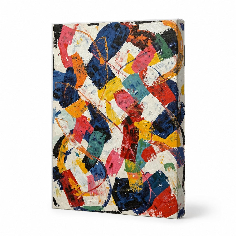 Vibrant Abstract Swirls Canvas Art Print Art Wall Art