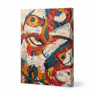 Vibrant Abstract Faces Canvas Art Print Art Wall Art Wooden Frame for Living Room Bedroom Office Decor Modern Abstract Home Decor Framed Canvas Painting Ready to Hang Artwork Living Room Bedroom Office Wall Decor Gallery Quality Contemporary Interior