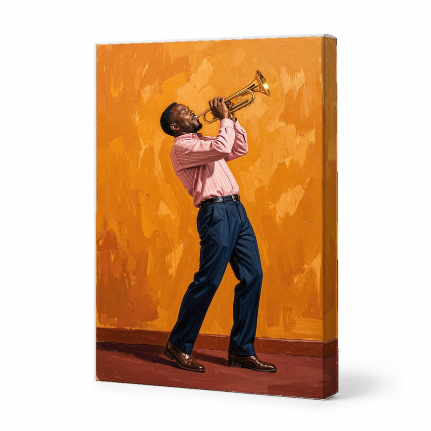 Vibrant Jazz Musician Canvas Art Print Art Wall Art Wooden Frame - Colorful Home Decor for Living Room, Office, and Music Studio Modern Abstract Home Decor Framed Canvas Painting Ready to Hang Artwork Living Room Bedroom Office Wall Decor