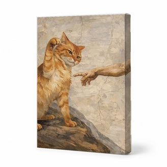 Whimsical Cat Canvas Art Print Art Wall Art Wooden Frame Charming Cat Against Textured Background Modern Home Decor for Living Room Bedroom Office Stylish Framed Artwork Modern Abstract Home Decor Framed Canvas Painting Ready to Hang Artwork