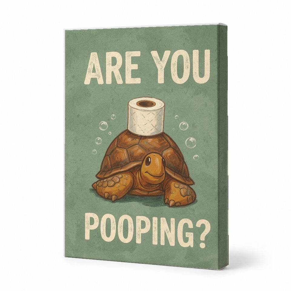 Are You Pooping Turtle Canvas Art Print Art Wall Art Wooden Frame Quirky Funny Home Decor Unique Animal Art for Living Room Bedroom Office Fun Wall Decor Modern Abstract Framed Canvas Painting Humor Modern Abstract Home Decor Ready to Hang Artwork